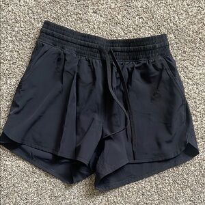 Abercrombie & Fitch Black Athletic Shorts with Elastic Waistband
